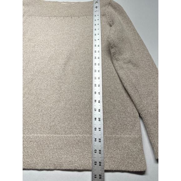 Loft Boatneck Oatmeal Knit Sweater Neutral Neck Detail NWOT Small Work Casual - Picture 5 of 10